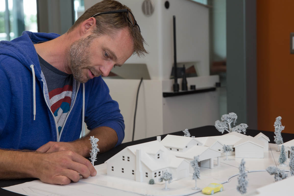 Man created 3D model of a neighborhood