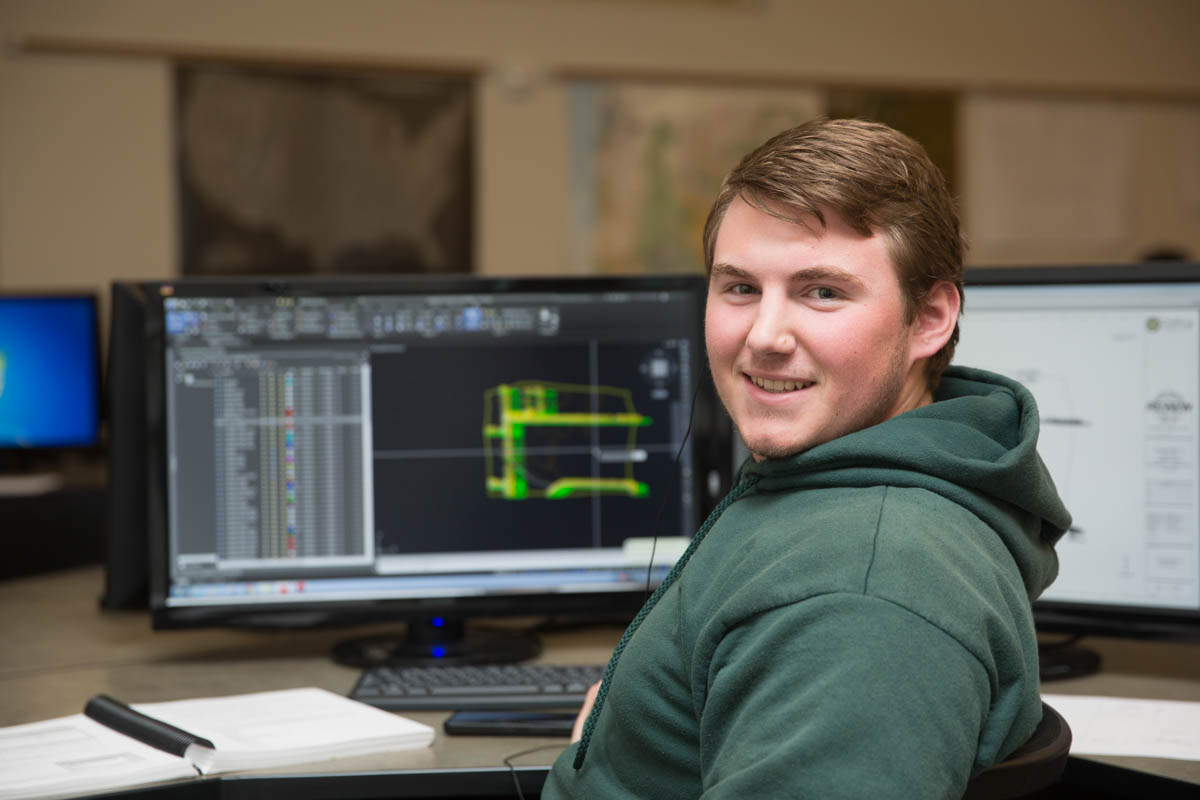 Man using CAD software