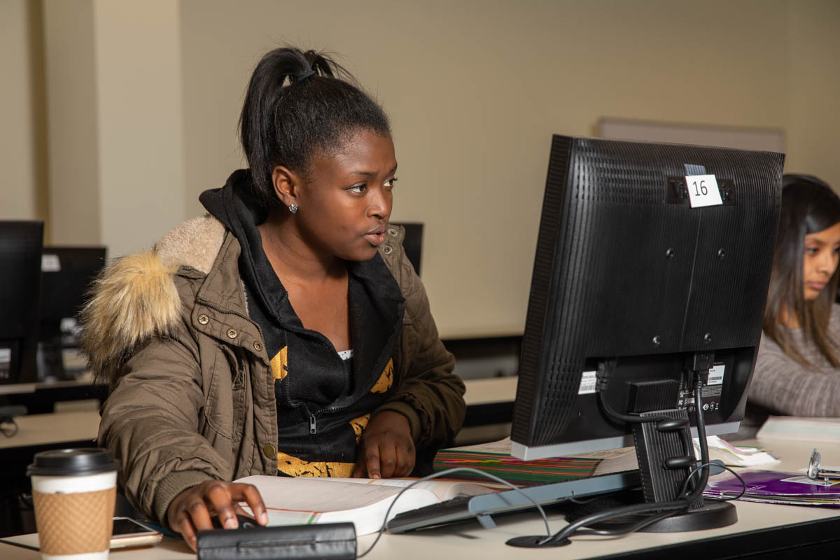 Woman at computer