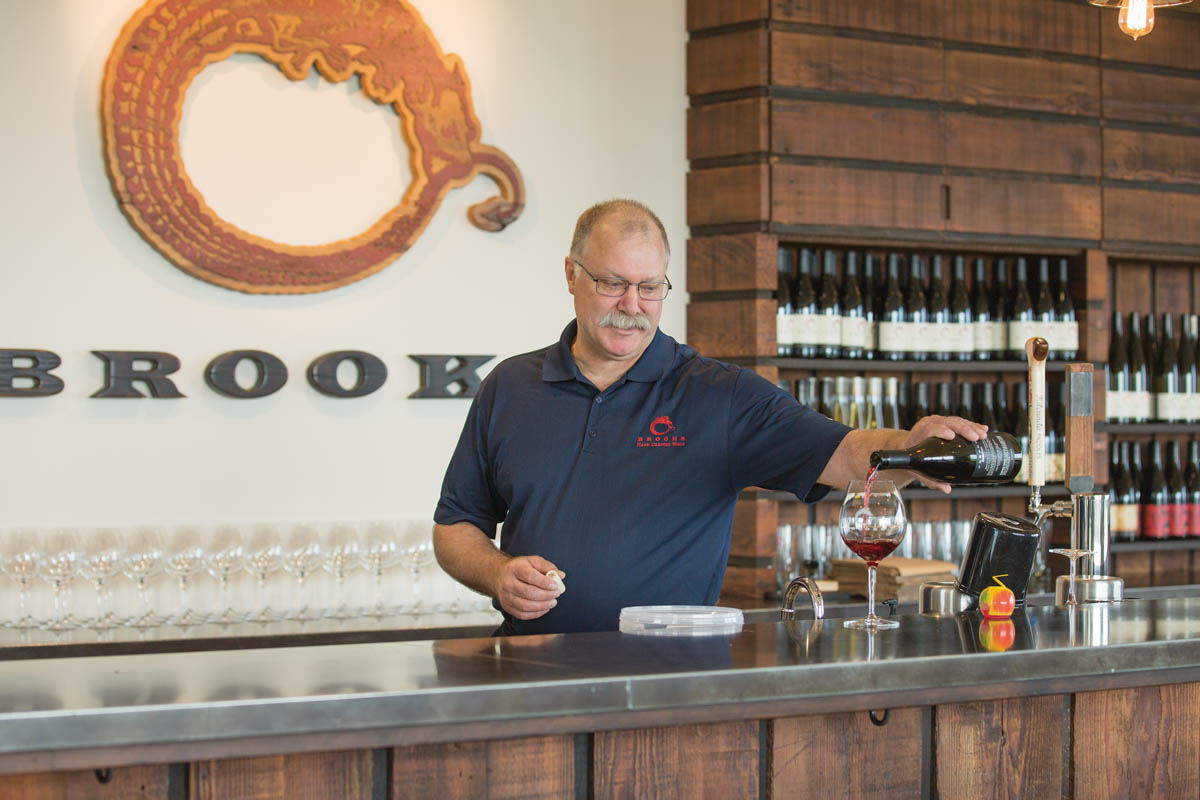 Man serving wine