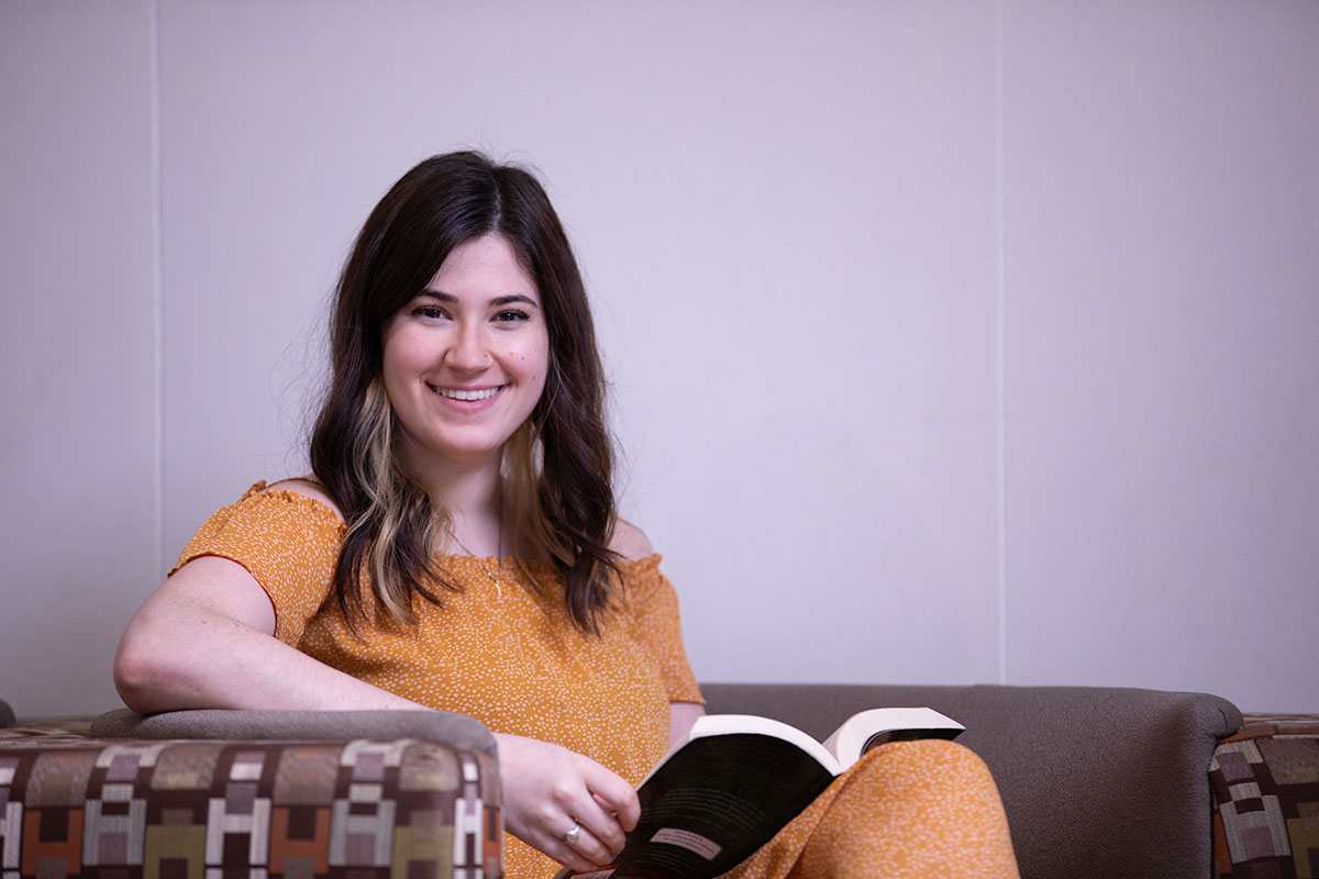 Woman reading book