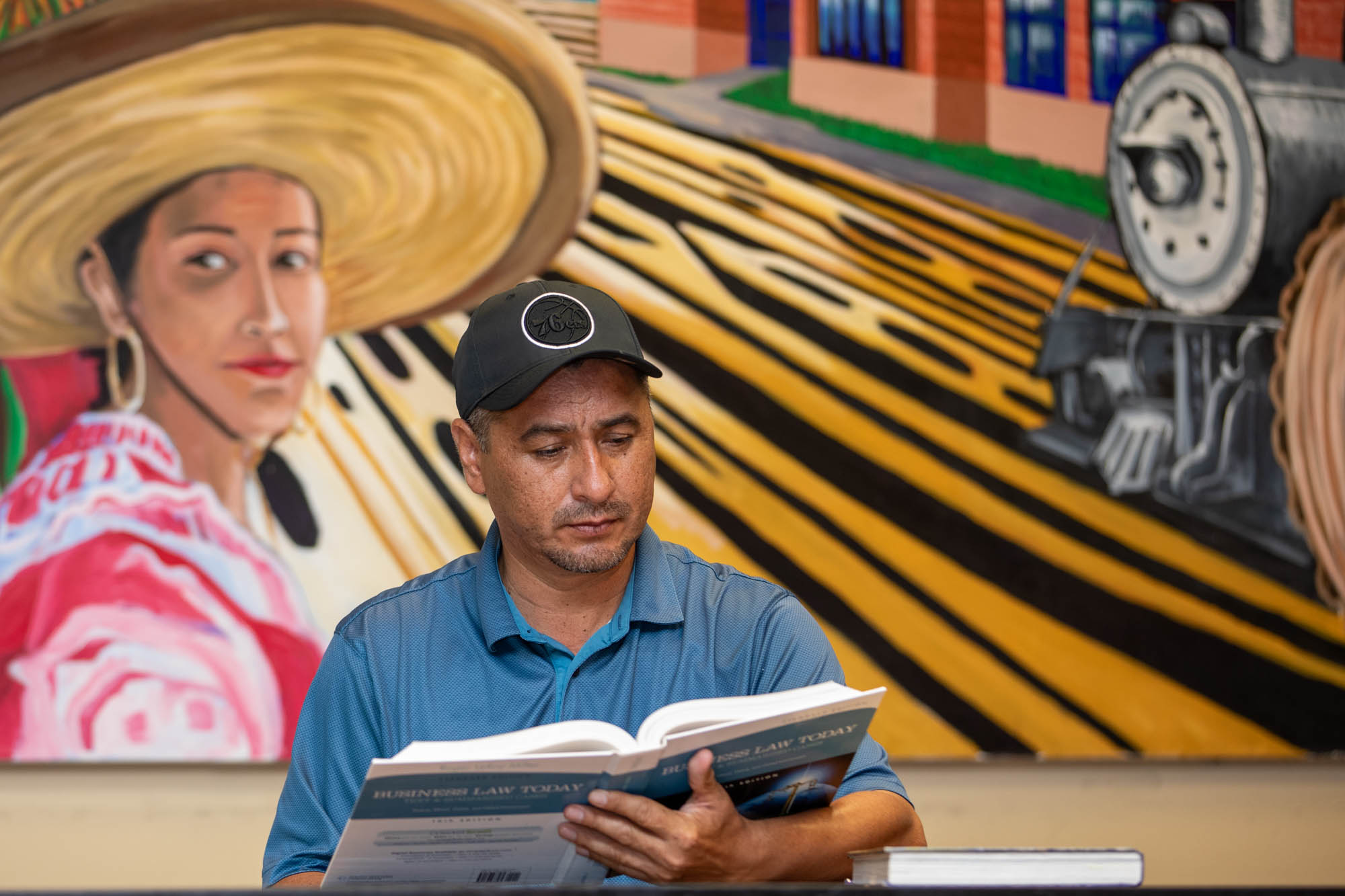 Man reading book